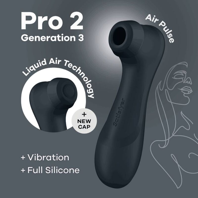 Satisfyer Pro 2 Generation 3 Liquid Air Technology Zwart Clitorale Stimulator