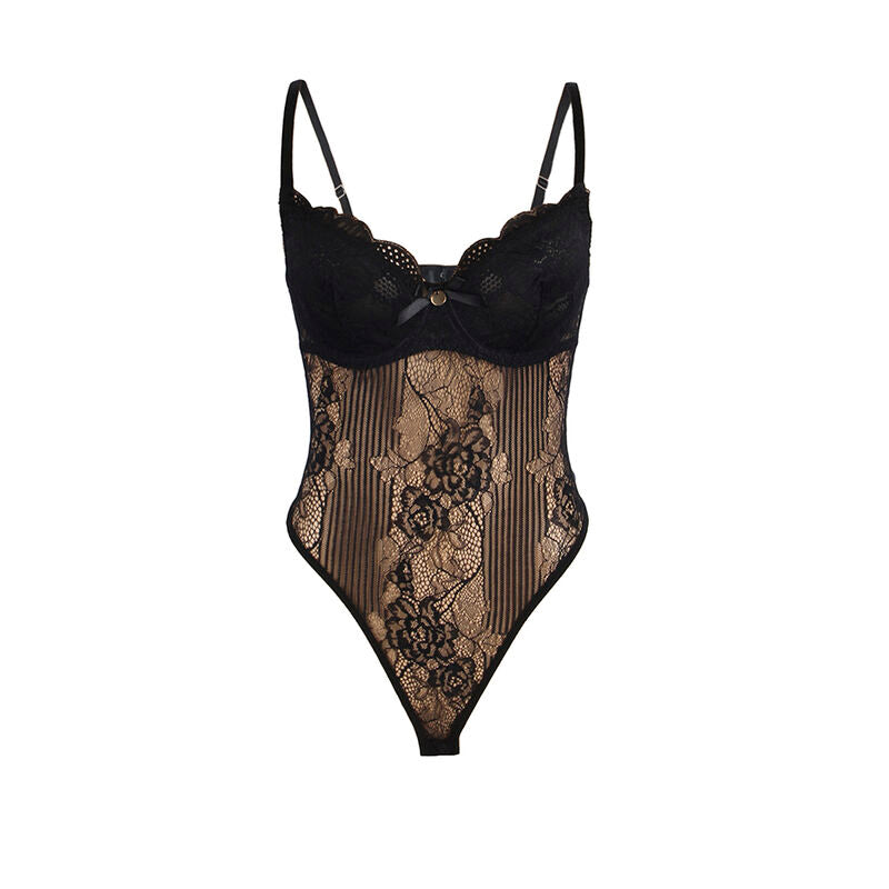 SUBBLIME  Lace Bodysuit met Druksluiting S/M