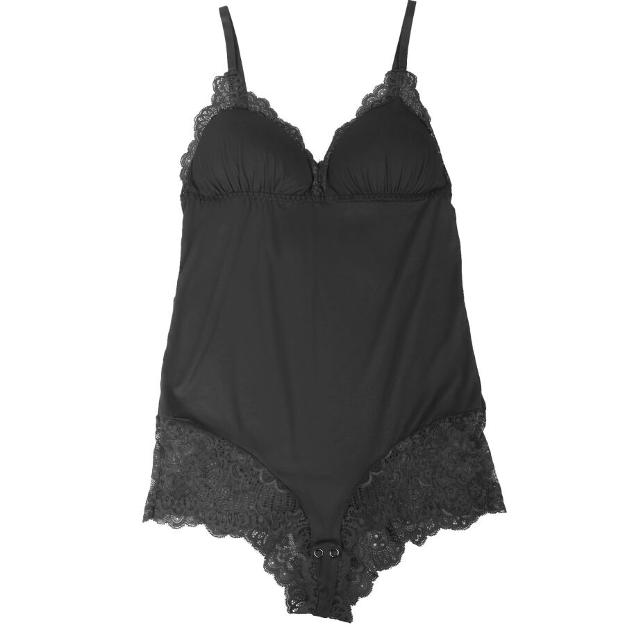 SUBBLIME Black Floral Lace Detail Teddy L/XL